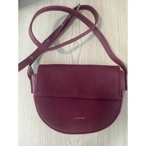 Matt & Nat Rith Saddle Bag Vegan Leather Cross Body Purse Dark Magenta